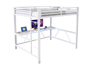 Lit mezzanine 160x200 cm <strong></strong> <strong></strong> coloris blanc