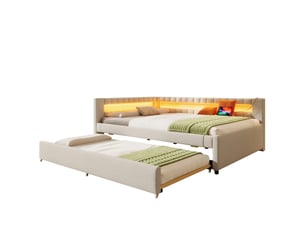 Lit banquette 140x200 cm coloris beige