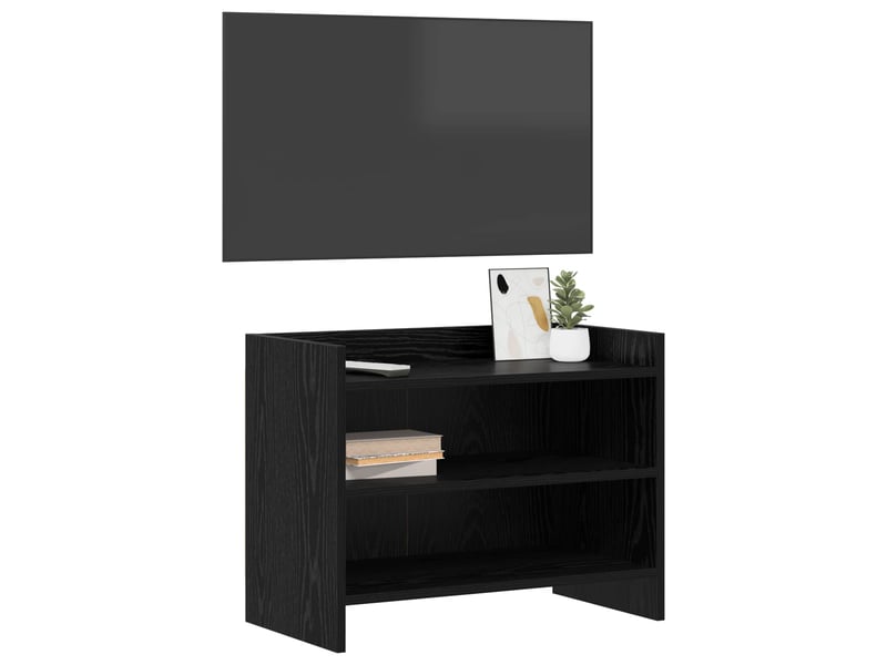  Meuble tv - banc tv - meuble de rangement 60 x 33 x 47 cm chêne noir bois d'ingénierie  - Conforama C