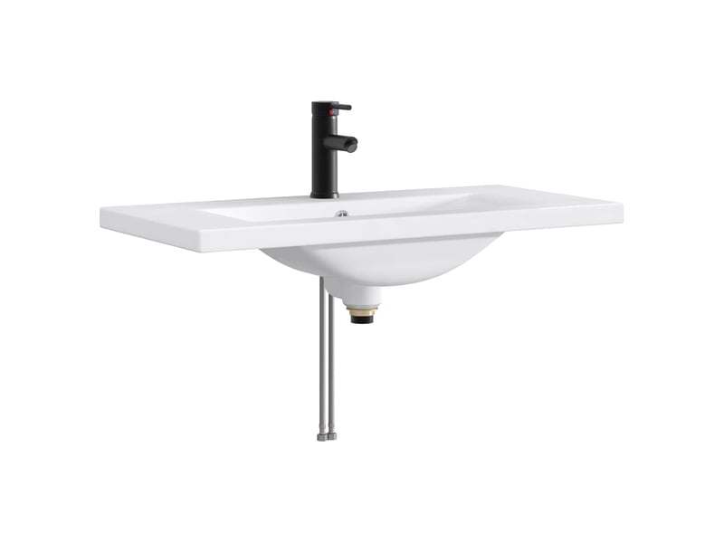  Lavabo de salle de bains noir mat 81x40x17.5 cm métal  - Conforama A