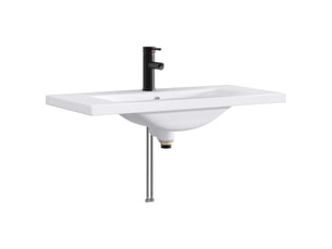 Lavabo de salle de bains noir mat 81x40x17.5 cm métal