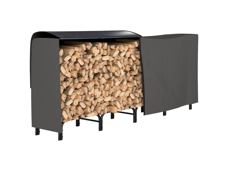  Porte-bûches intérieur et extérieur en métal, housse oxford 600d, 240 x 36 x 99 cm  - Conforama A