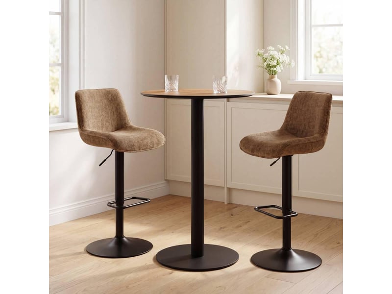 Table de bar voluto ronde d.70cm marron VOLUTO - Conforama E