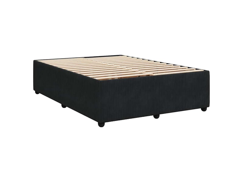  Lit double- lit adulte -  cadre de lit sans matelas noir 140x200 cm velours  - Conforama B