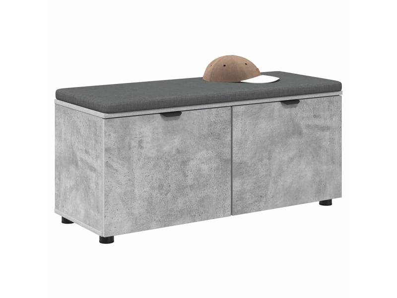  Banc d'entrée, banc interieur avec coussin gris béton 100x38x46 cm shl47068  - Conforama C