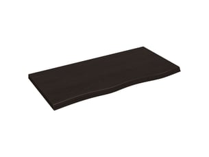 Comptoir de salle de bain, plan de travail marron foncé bois massif traité cf65866