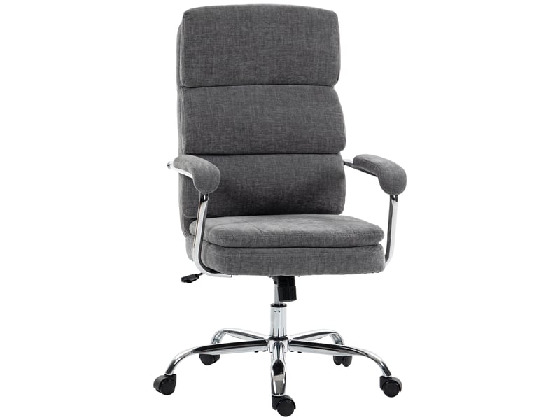  Chaise de bureau à domicile, réglable en hauteur et pivotante à 360°, grise.  - Conforama B