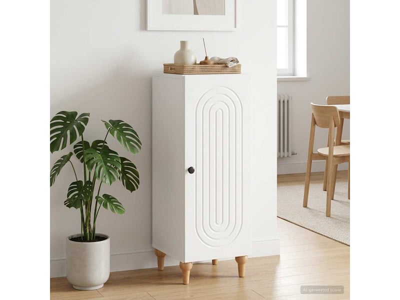  Buffet - bahut - meuble de rangement blanc brillant 33 x 34,5 x 90 cm bois d'ingénierie  - Conforama D