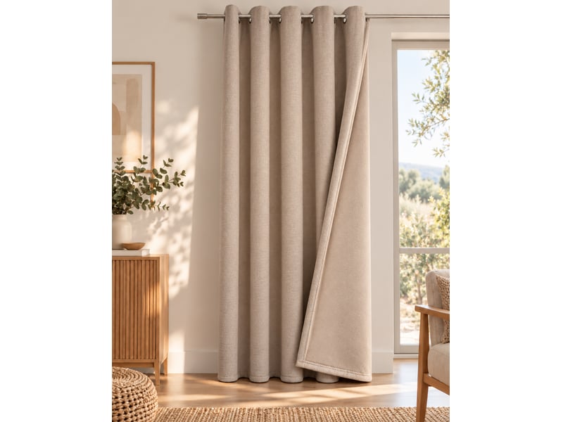  Rideau occultant phonique et thermique 140 x 240 cm osiris taupe 15674 - Conforama A