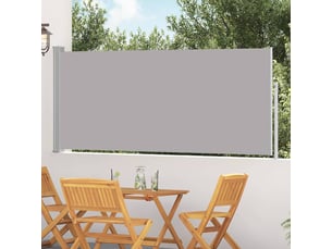 Auvent latéral rétractable, store latéral 117x314 cm gris