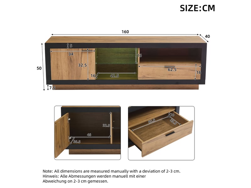  Meuble tv naturel 160cm meuble tv naturel - Conforama C