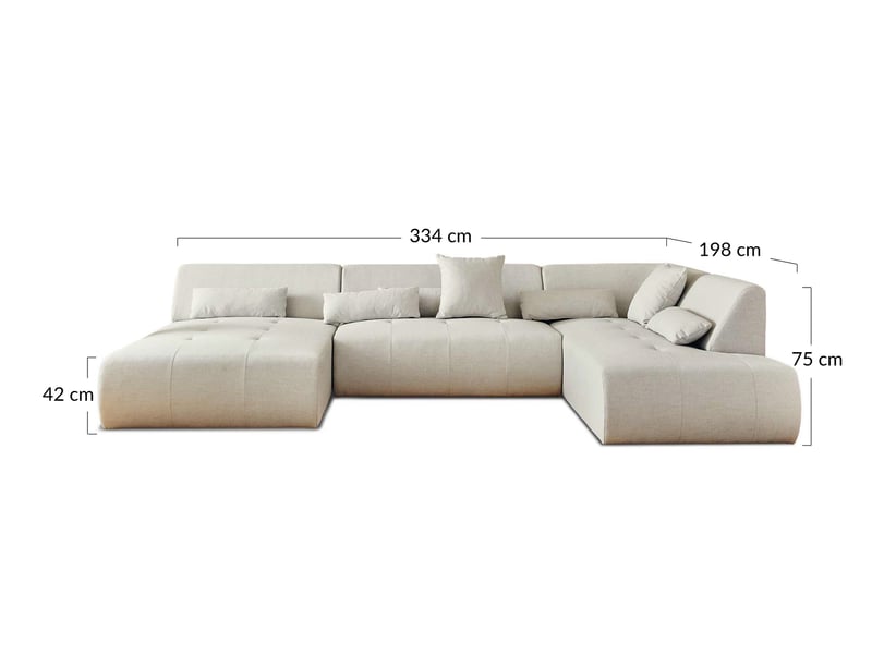  Onyx - canapé panoramique d'angle droit 7 places - en tissu - lisa design - beige ONYX - Conforama C