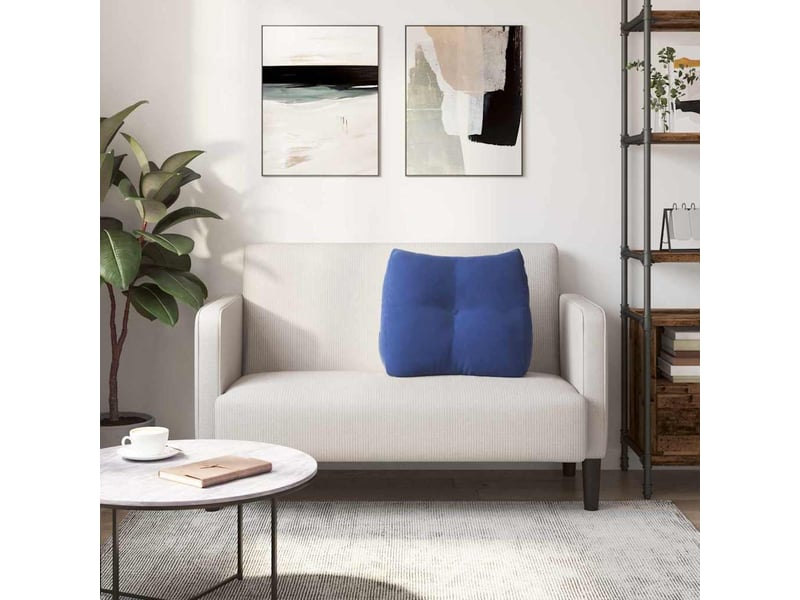 Coussin de dos, coussin de dossier bleu police 60 x 24 x 50 cm velours cf54570 - Conforama D