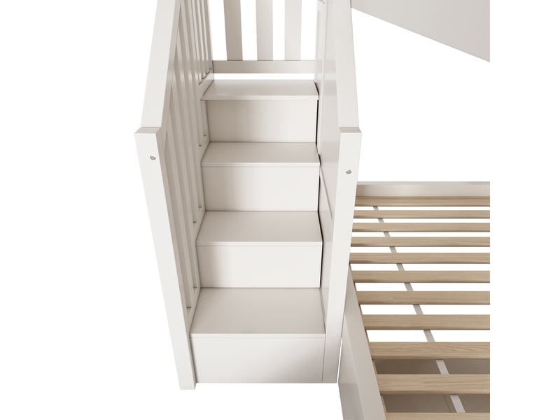  Lit superposé enfant 2 × 90 × 200 cm avec toboggan et armoire-escalier IKSETERA TRADING LTD - Conforama E
