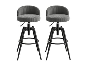 tabouret de bar assise réglable en hauteur    - gris hauteur d'assise 67 cm vendu Par paire