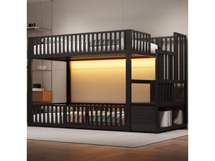 Lit superposé 90x200 cm <strong></strong> <strong>Morn Vibe</strong> coloris noir