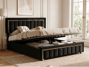 Lit coffre 160x200 cm MIOOSUT coloris noir