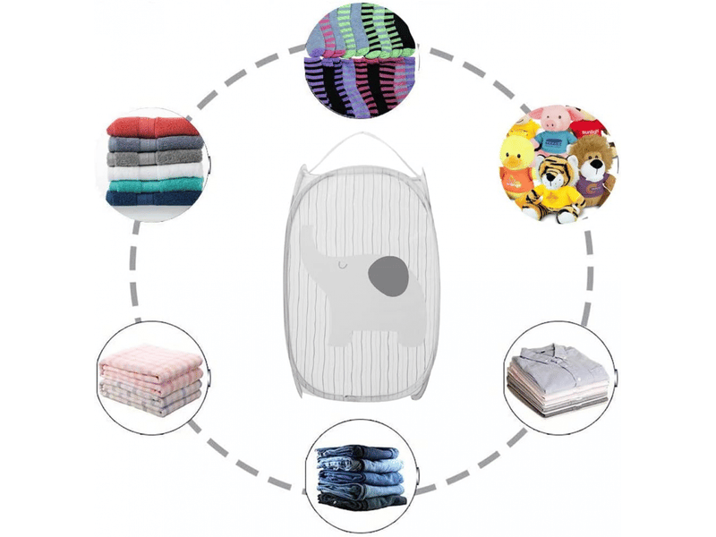  Panier à linge pliable avec poignée en maille à motifs de dessins animés pour les jouets et les chaussures des enfants  - Conforama D