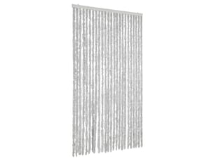 Rideau anti-mouches, moustiquaire gris 100x200 cm chenille cf43515