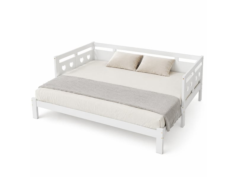 Lit extensible 90x190 cm blanc avec seconde place de couchage - Conforama A