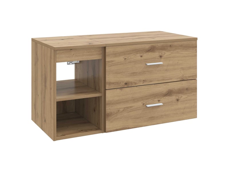 Ensemble de mobilier de salle de bain 2 pcs chêne artisanal shl10 - Conforama A