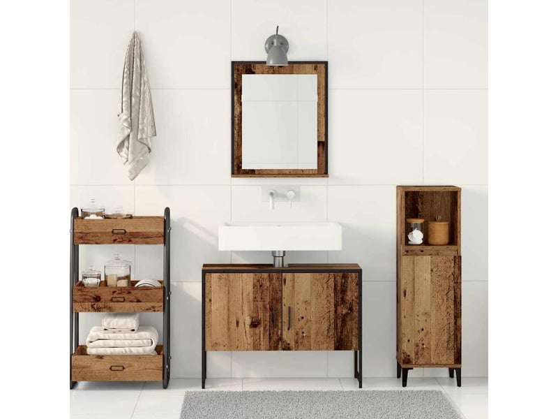  Ensemble de mobilier de salle de bain 2 pièces marron cf64231  - Conforama D
