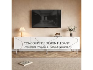Meuble tv coloris blanc 170 cm