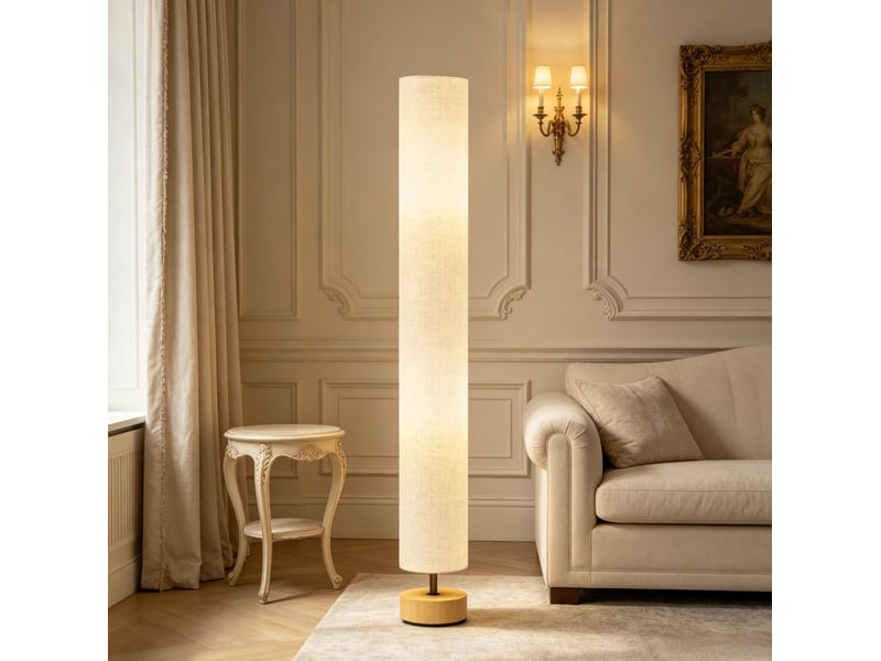  Lampadaire de salon 120 cm à interrupteur au pied, 2 douilles e27 homvra  - Conforama E