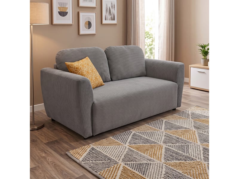  Canape droit fixe gris 2 places  - Conforama X