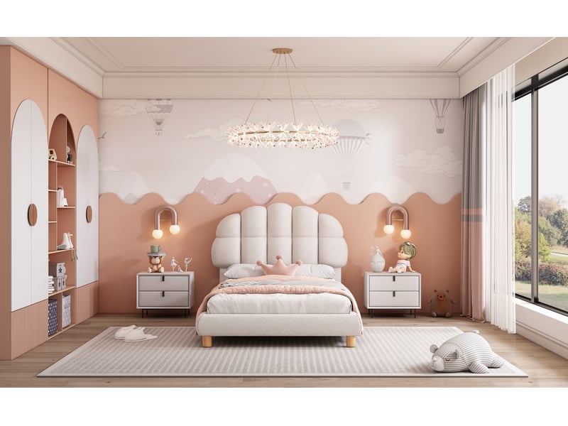  Lit simple 90 × 200 cm, sommier à lattes, blanc  - Conforama B