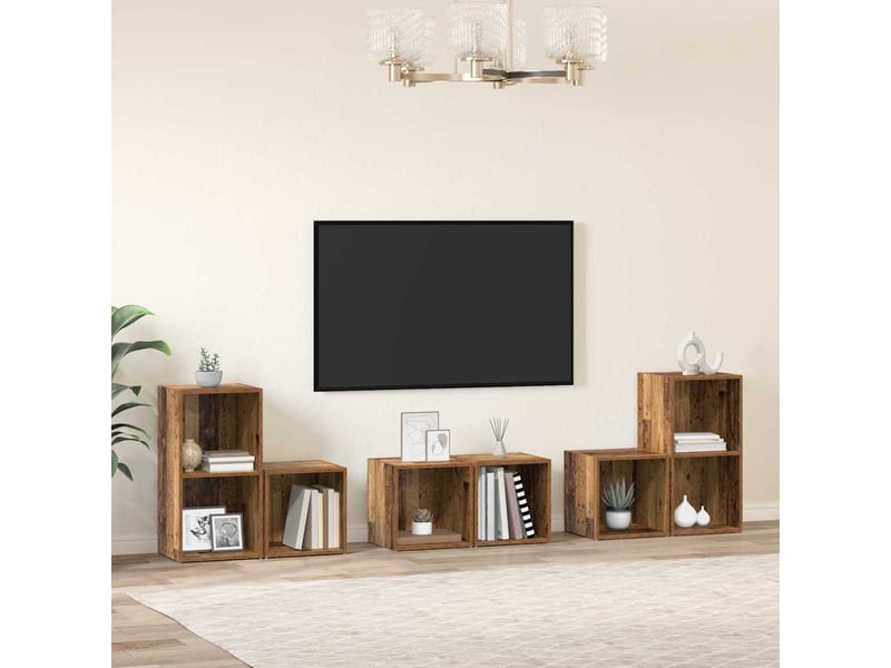  Ensemble meuble tv - banc tv - meuble de rangement 6 pcs bois ancien bois d'ingénierie  - Conforama B