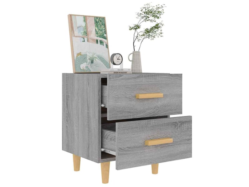  Lot de 2 tables de chevet - cabinet de chevet - table de nuit sonoma gris 40x35x47,5 cm  - Conforama E