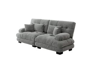 Canapé d'angle, canapé 2 places, coussins inclus, style cloud, en chenille