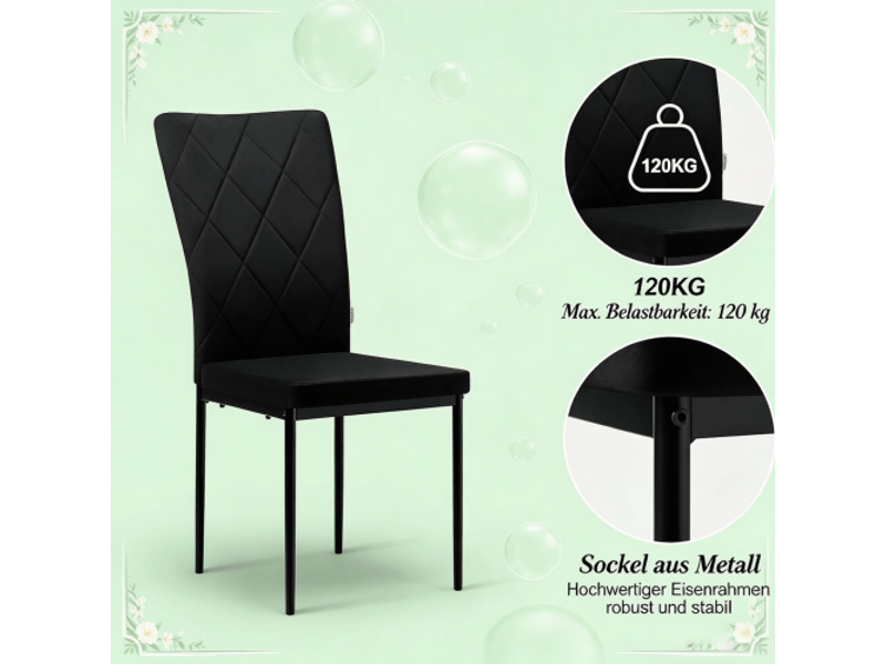  Ensemble de 4 chaises design moderne – cuisine, salle à manger, salon, chaises d'accueil et d'attente  - Conforama D