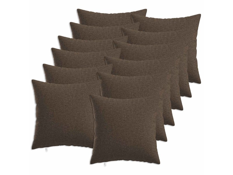  Lot de 12 coussins avec oreiller, coussins décoratifs heerlen taupe tissu cf50106  - Conforama B