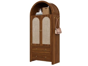 Armoire 2 tiroir(s) <strong></strong> <strong></strong> coloris bois foncé largeur 80 cm