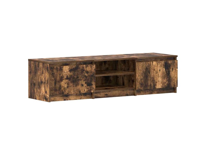  Meuble tv - banc tv - meuble de rangement chêne fumé 140x40x35,5 cm bois d'ingénierie  - Conforama A