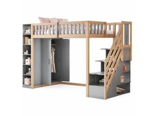 Lit mezzanine 90x200 cm STILVORA coloris gris