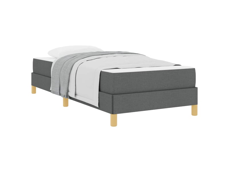  Lit simple- lit adulte -  lit à ressorts avec matelas gris foncé 100 x 200 cm tissu  - Conforama A