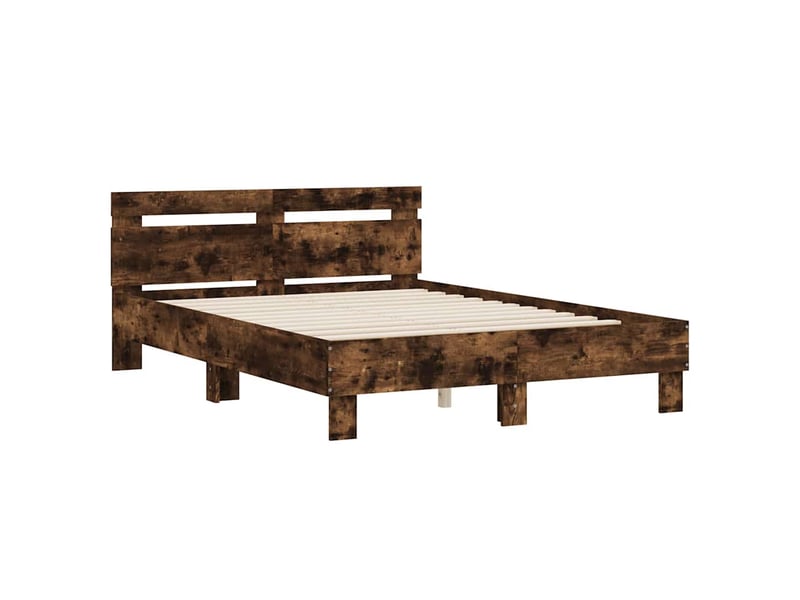  Lit double- lit adulte -  cadre de lit sans matelas chêne fumé 120x200 cm  - Conforama B