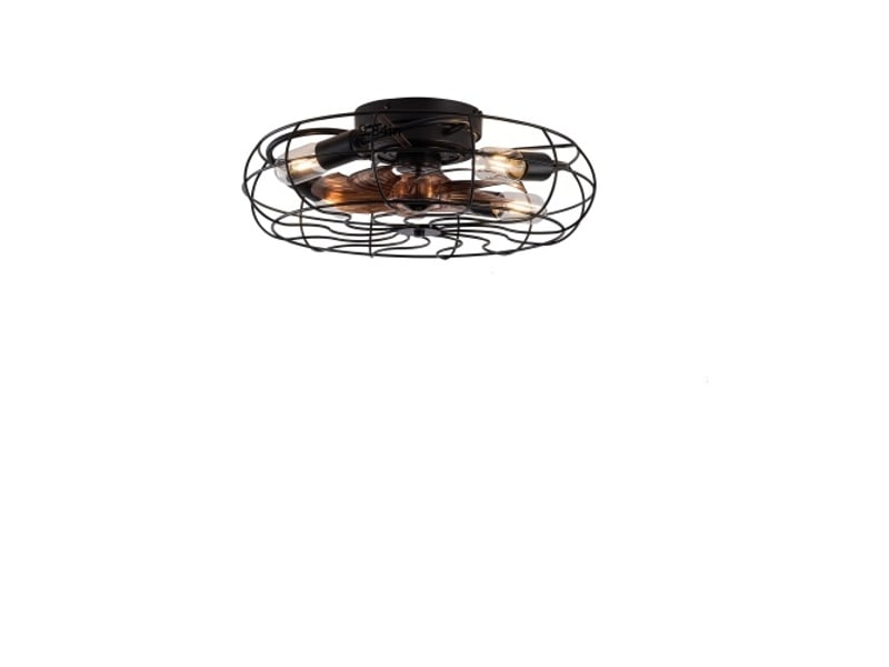  Ventilateur de plafond avec lumière noir style industriel, moteur réversible 6 vitesses silencieux avec télécommande pour petite pièce  - Conforama A