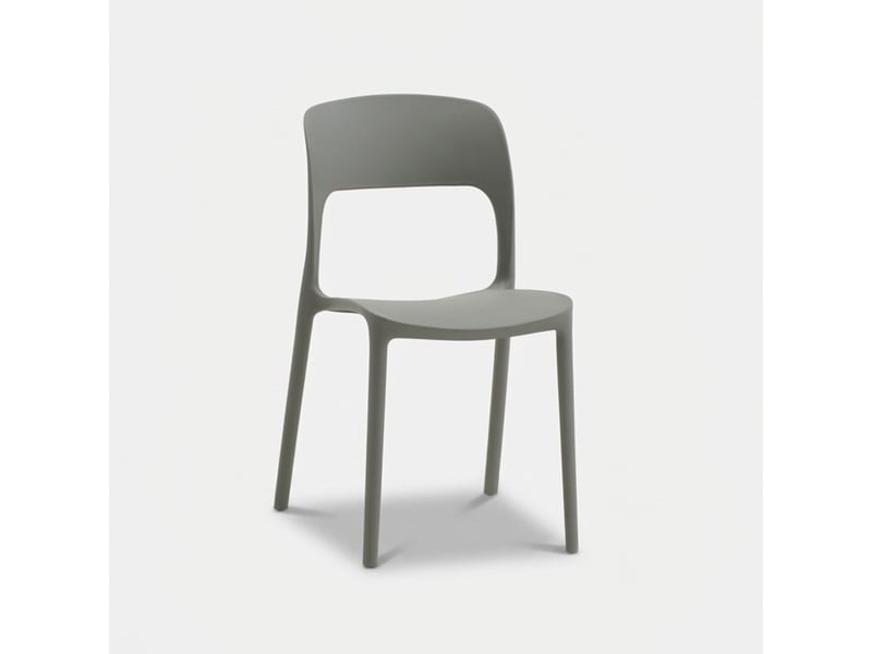  Lot de 2 chaises de salle à manger empilables numana - gris  - Conforama C