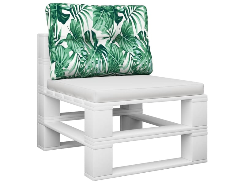  Coussin de palette, coussin de chaise, coussin de canapé motif de feuilles 50x40x12 cm tissu cf55383  - Conforama C