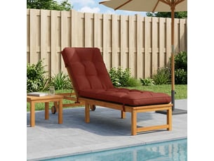 Coussin de transat, coussin pour bain de soleil vianen 100 % polyester rouge 200 x 60 x 8 cm cf56330