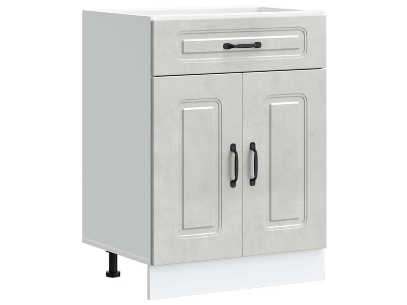  Meuble de rangement, armoire de cuisine kalmar gris béton bois d'ingénierie shl5260  - Conforama A
