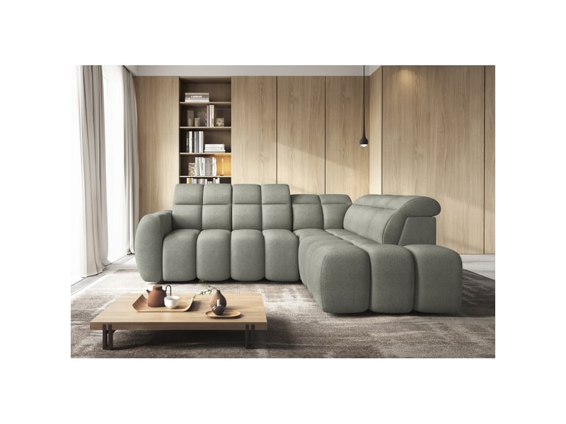 Canapé d'angle électrique ronda 4 places vert – angle droit - Conforama E