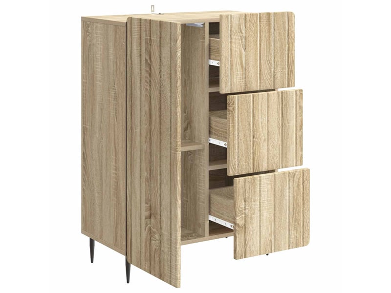  Buffet - bahut - meuble de rangement chêne sonoma 66 x 34,5 x 91,5 cm bois d'ingénierie  - Conforama E
