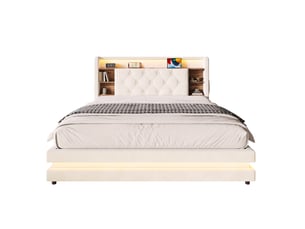 Lit coffre 140x200 cm <strong></strong>  <strong>Seren Glow</strong> coloris beige