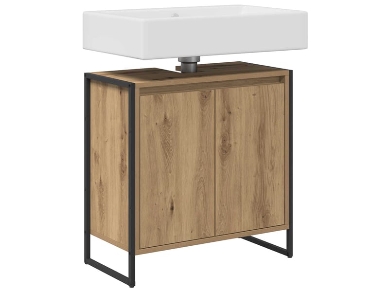  Cabinet de salle de bain, meuble de rangement chêne artisan 60x30x60 cm  - Conforama C