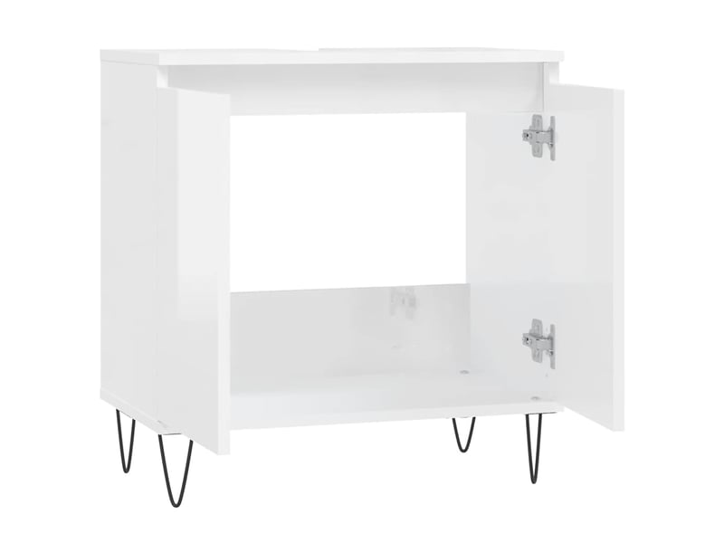  Amoire de salle de bain blanc brillant 58x33x60cm bois d'ingénierie shl4821  - Conforama E